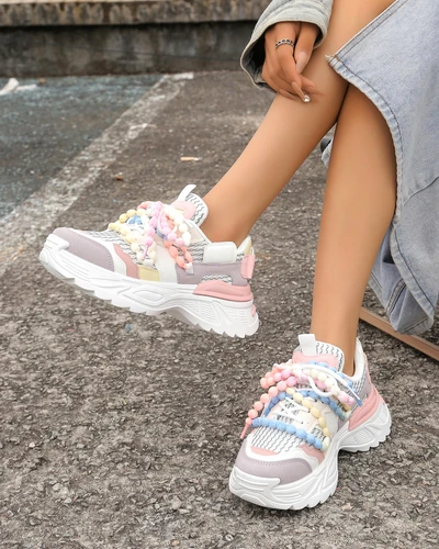 Royalfashion Damen sportliche Sneakers auf dickerer Sohle Loness