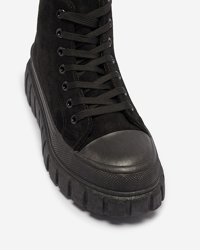 Schwarzer Damen-Schnürstiefel a'la sneakers Netara - Footwear