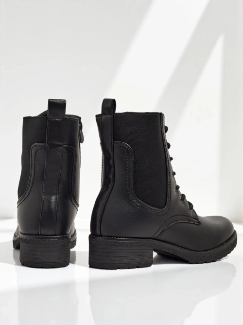 Еко шкіряні шнуровані ботильйони жіночі Oslynne