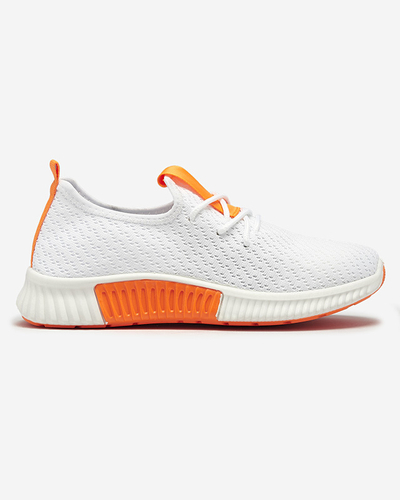 Weiße Damen-Sportschuhe mit orangefarbenen Einsätzen Kedeti - Footwear
