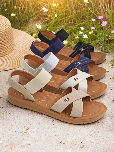 Royalfashion Damen Sandalen mit elastischen Riemen Zerefis