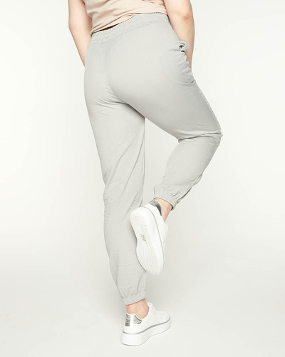 Graue Damen-Jogginghose aus Stoff PLUS SIZE - Kleidung