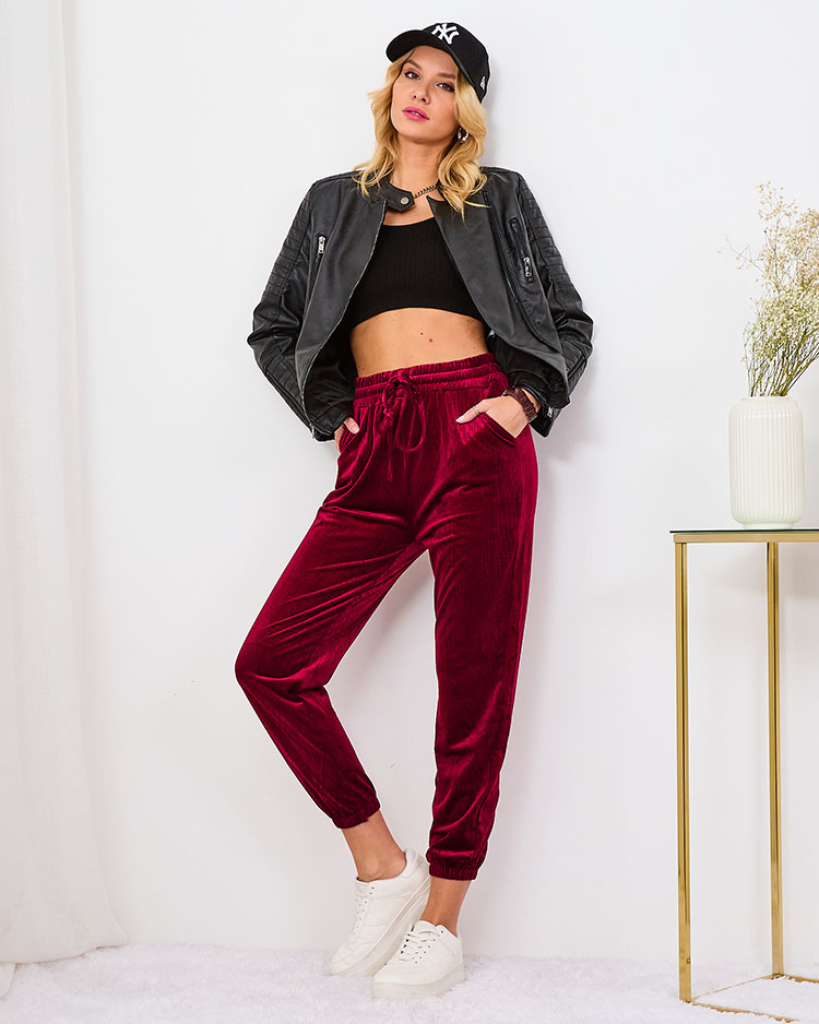 Royalfashion Graue Damen Cord-Sweatpants