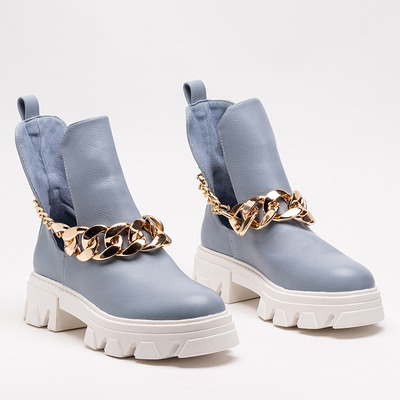 Blaue Damenstiefel mit Kette Tenkay - Footwear
