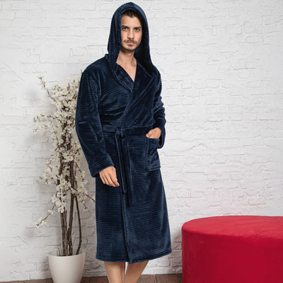 Marineblauer Herren-Bademantel - Kleidung