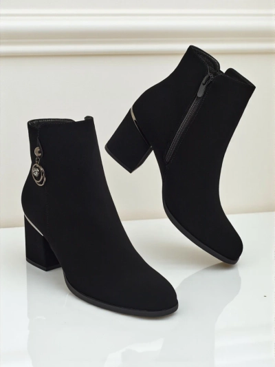 Damen Stiefeletten Matt mit Blockabsatz Vioi