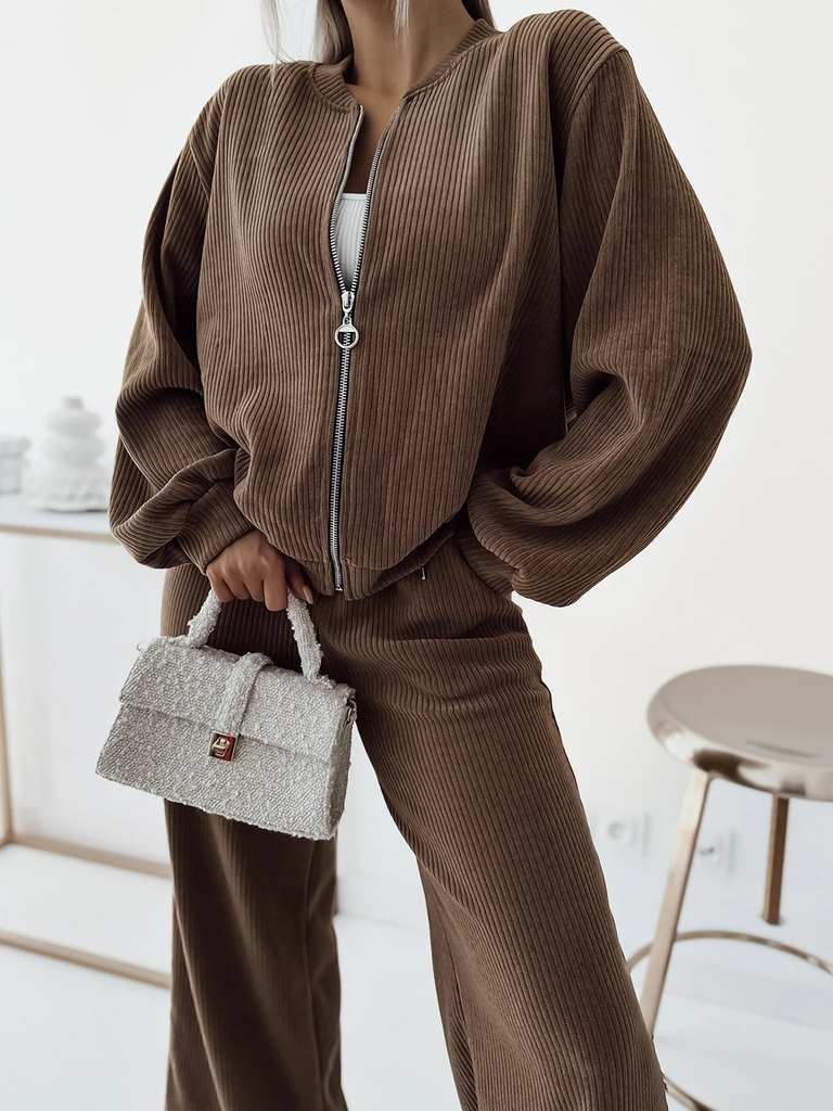 Royalfashion Braunes Damen Freizeit-Set