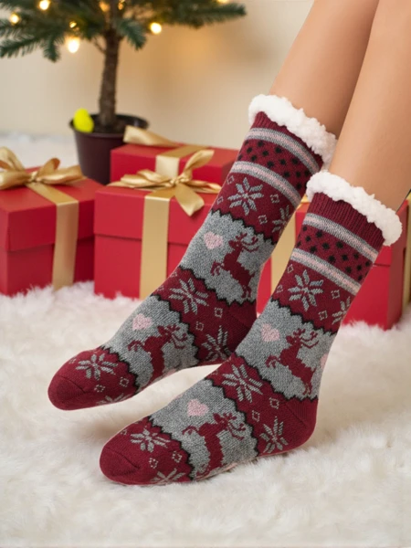Gefütterte weihnachtliche Damen Socken CocoWarm
