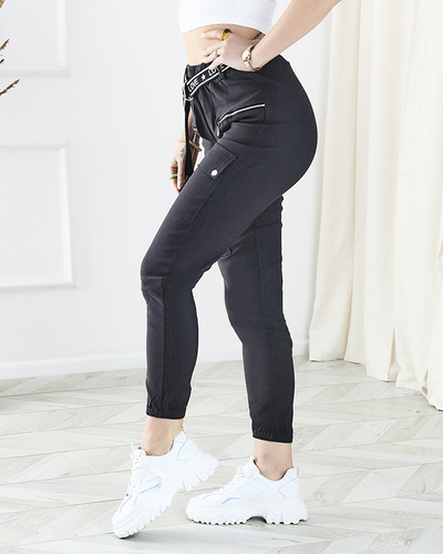 Dunkelgraue Damen-Cargohose mit Taschen - Kleidung