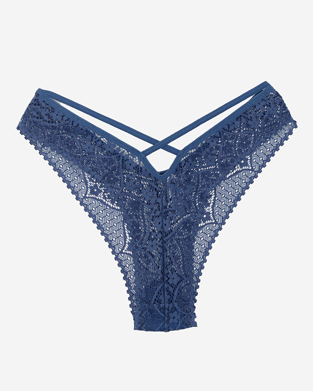 Spitzen-BH-Slip für Damen in Marineblau - Unterwäsche