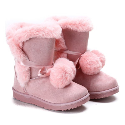 Pink Bobo Schneeschuhe mit Pompons - Schuhe