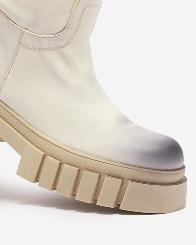 Cremefarbene Astaroth Halbhohe Stiefel für Damen - Schuhe