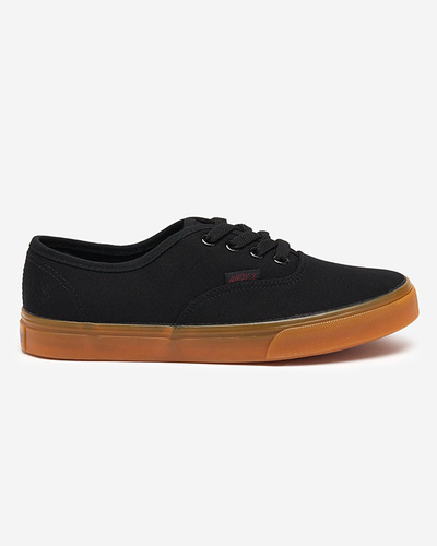 Schwarze Damen-Sneaker zum Schnüren von Netera - Schuhe