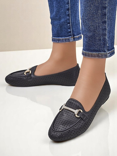 Royalfashion Rafalle Damen-Loafer mit Lochmuster