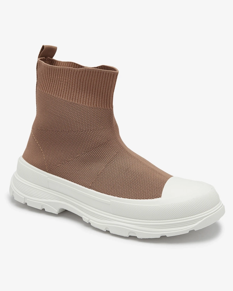 Braune Damen Slipper hohe Sportschuhe a'la Sneakers Vertiks - Footwear