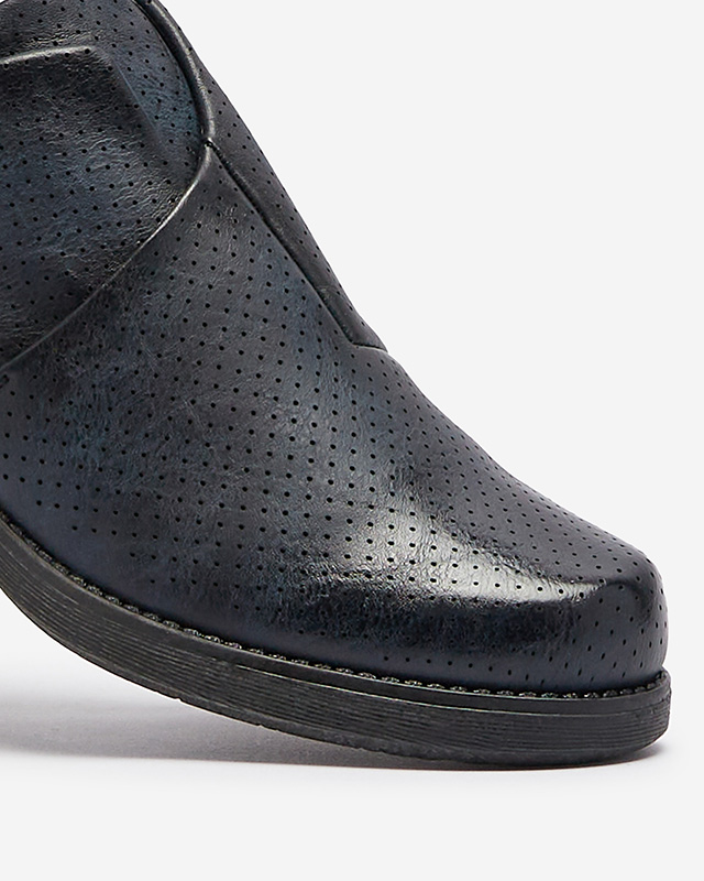 Royalfashion marineblau Damen Öko-Leder Halbschuhe Ilioppa