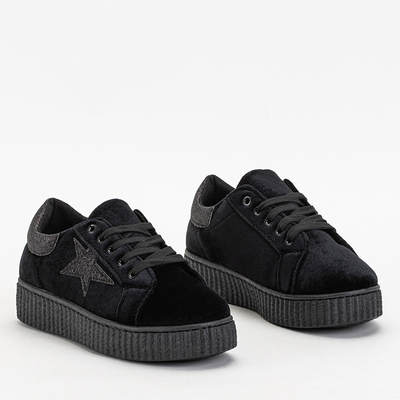 Schwarze Estreni Velours-Sneaker für Damen - Schuhe