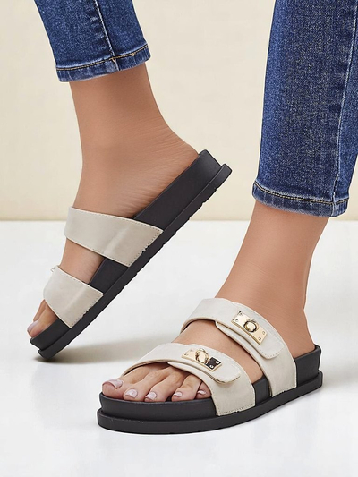Royalfashion Damen Sandalen mit dekorativen Schnallen Costes