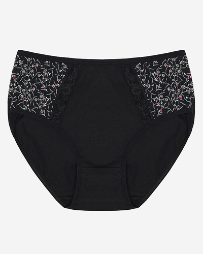 Schwarzes Höschen mit Aufdruck. PLUS SIZE- Unterwäsche