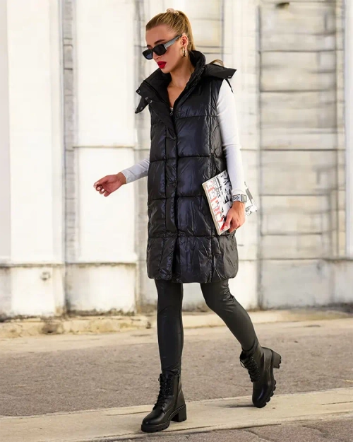 Royalfashion Довгий жіночий жилет з прострочкою