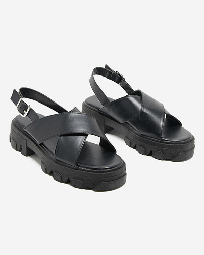 Schwarze Damensandale mit dicker Sohle Denidas - Schuhe