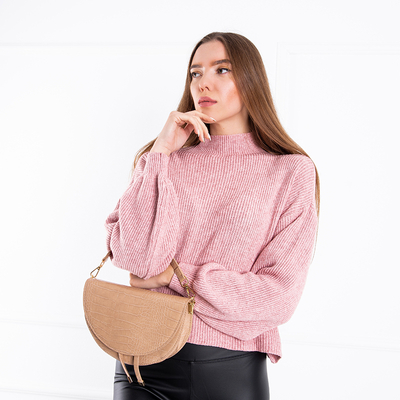Hellrosa Rollkragenpullover Bekleidung