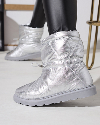 Silberne Damen Isolierte Stiefel a'la Schneestiefel Kaliolen - Footwear