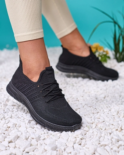 Royalfashion Schwarz Damen Sportschuhe aus Stoff Wekaras