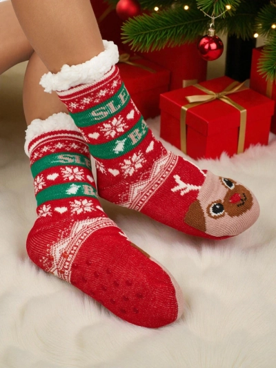 Warm gefütterte weihnachtliche Damen Socken SnuggleJoy