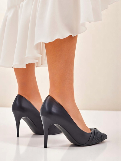 Royalfashion Damen Pumps aus Öko-Leder Venetia Nera