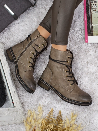 Ботильйони Жіночі Flora Зелені Шкіряні Елегантні на Осінь