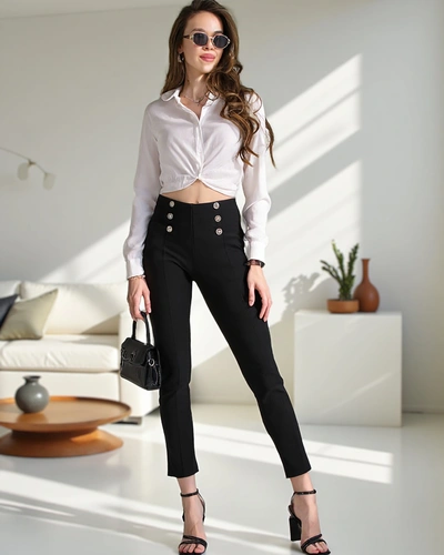 Жіночі treggings Royalfashion з декоративними ґудзиками