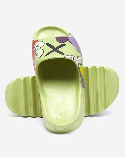Grüne Damenhausschuhe von Elmino - Schuhe