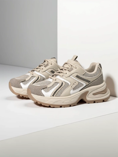 Aurelia Luna Damen-Sneakers Royalfashion Schnürer Ecru