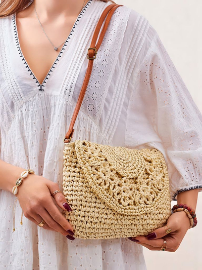 Royalfashion Kleine Strohtasche für Damen Sunny Stripes Mini