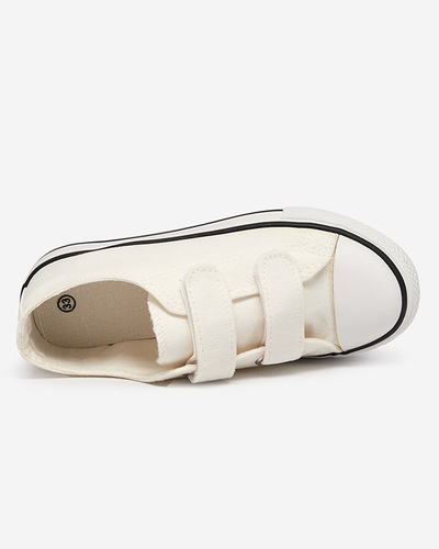 OUTLET Bovis-Sneakers mit Klettverschluss für Mädchen in Weiß und Ecru - Schuhe
