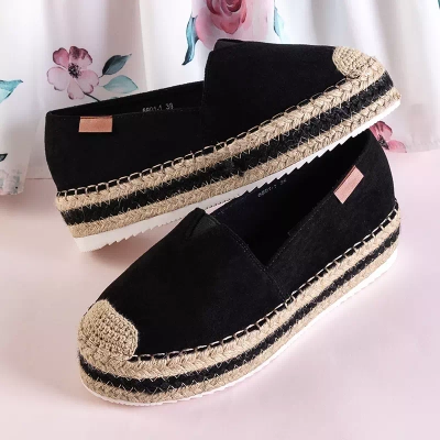 OUTLET Schwarze Damen-Espadrilles auf der Molandia-Plattform - Schuhe