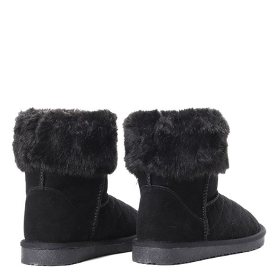 Black snow boots with fur Mani - Footwear