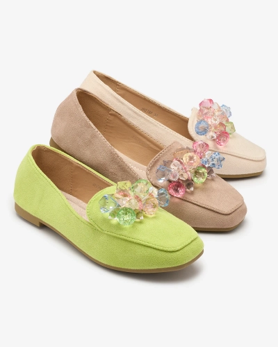 Grüne Öko-Wildleder-Mokassins für Damen Gepossa- Footwear