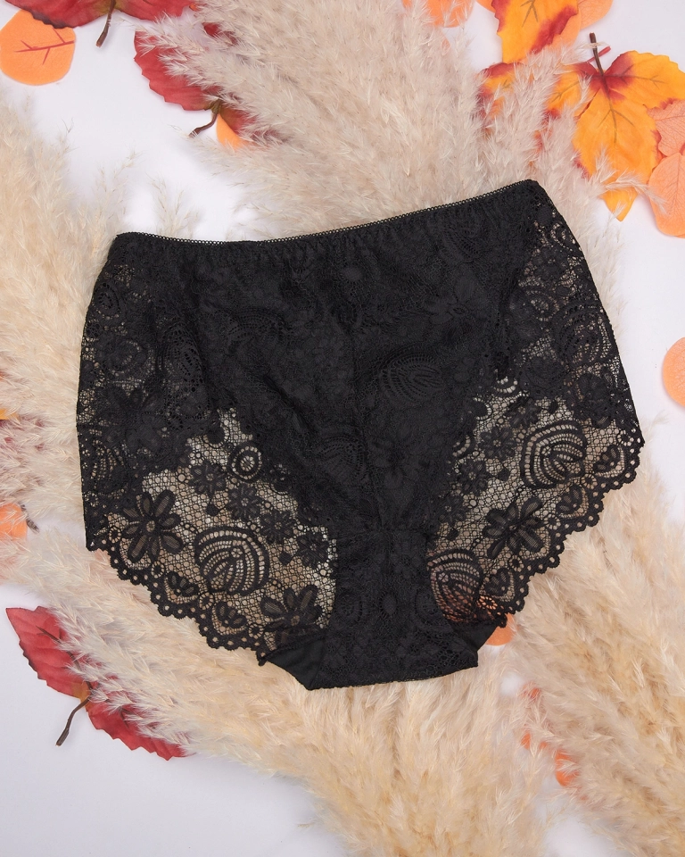 Royalfashion Damen-Spitzenhöschen in schwarz PLUS SIZE