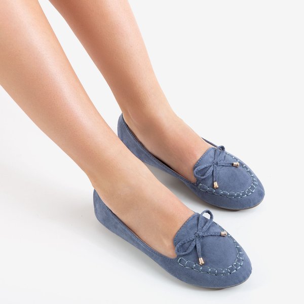 Blaue Slipper mit Schleife Petronella - Schuhe 1
