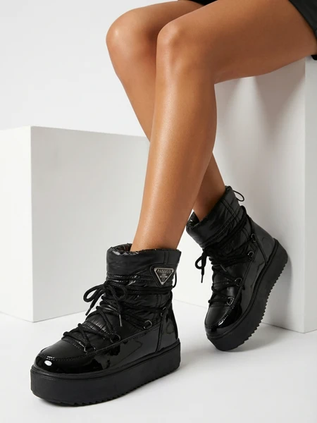 Royalfashion Kinder-Schlupfschuhe a'la Schneestiefel in schwarz Asifa