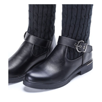 Schwarze Stiefel mit dekorativer Socke Kyla - Schuhe