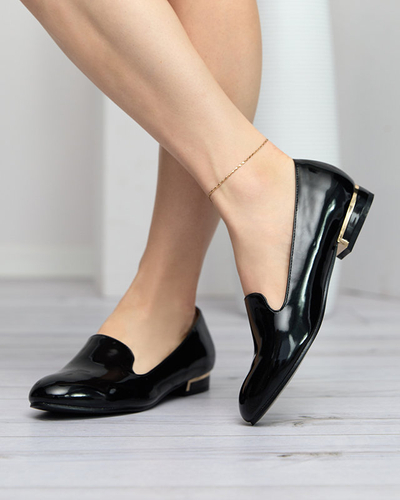 Schwarz lackierte Damen-Slipper Svieco - Schuhe