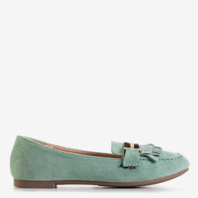 Grüne Mokassins mit Morisa-Fransen für Frauen - Schuhe