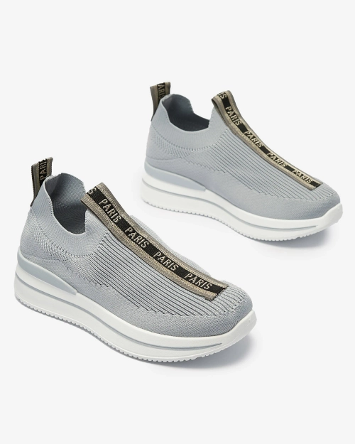Жіночі спортивні кросівки-сліпони з написом сірого кольору Cerppa- Footwear