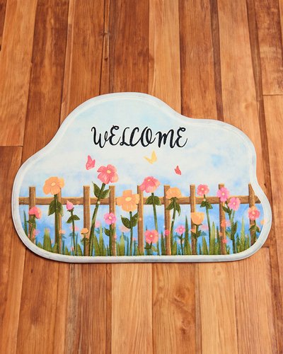 Royalfashion Bunter Fußabtreter mit Blumen 40x60