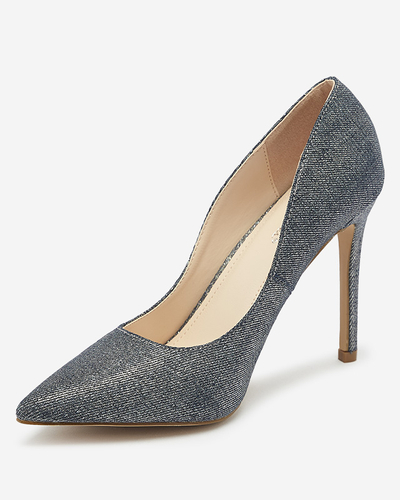 Graphitfarbene holografische Damen-Stiletto-Pumps Soddo- Footwear