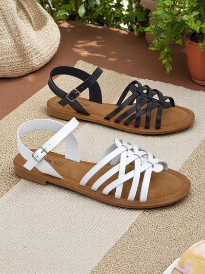 Royalfashion Damen-Sandalen mit dekorativen Riemchen Livia