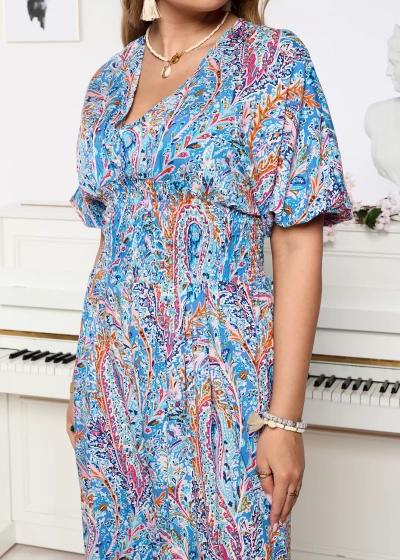 Gemusterter Damen-Overall in Blau- Kleidung